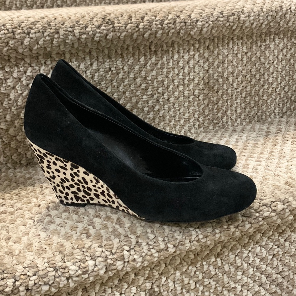 Franco Sarto suede and leather wedges